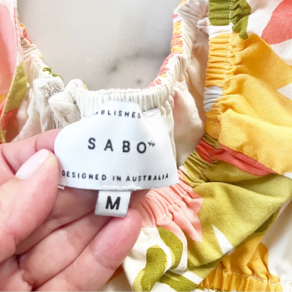 Sabo 100% cotton 60’s floral print retro inspired mini summer dress - Picture 11 of 12